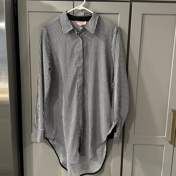 Philosophy Women's Black and White Striped Button-Up M Beetlejuice tunic - Picture 2 of 4